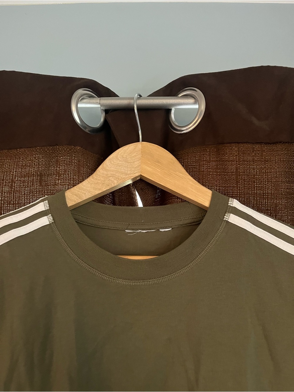 adidas Parley Olive Green Short Sleeve 3-Stripe Crew Tee - Picture 2 of 5